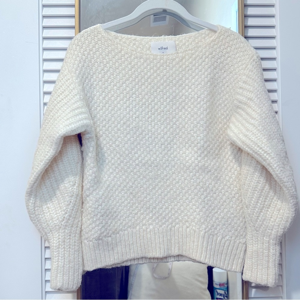 Aritzia Wilfred Chunky Knit Wool Mohair Blend Sweater